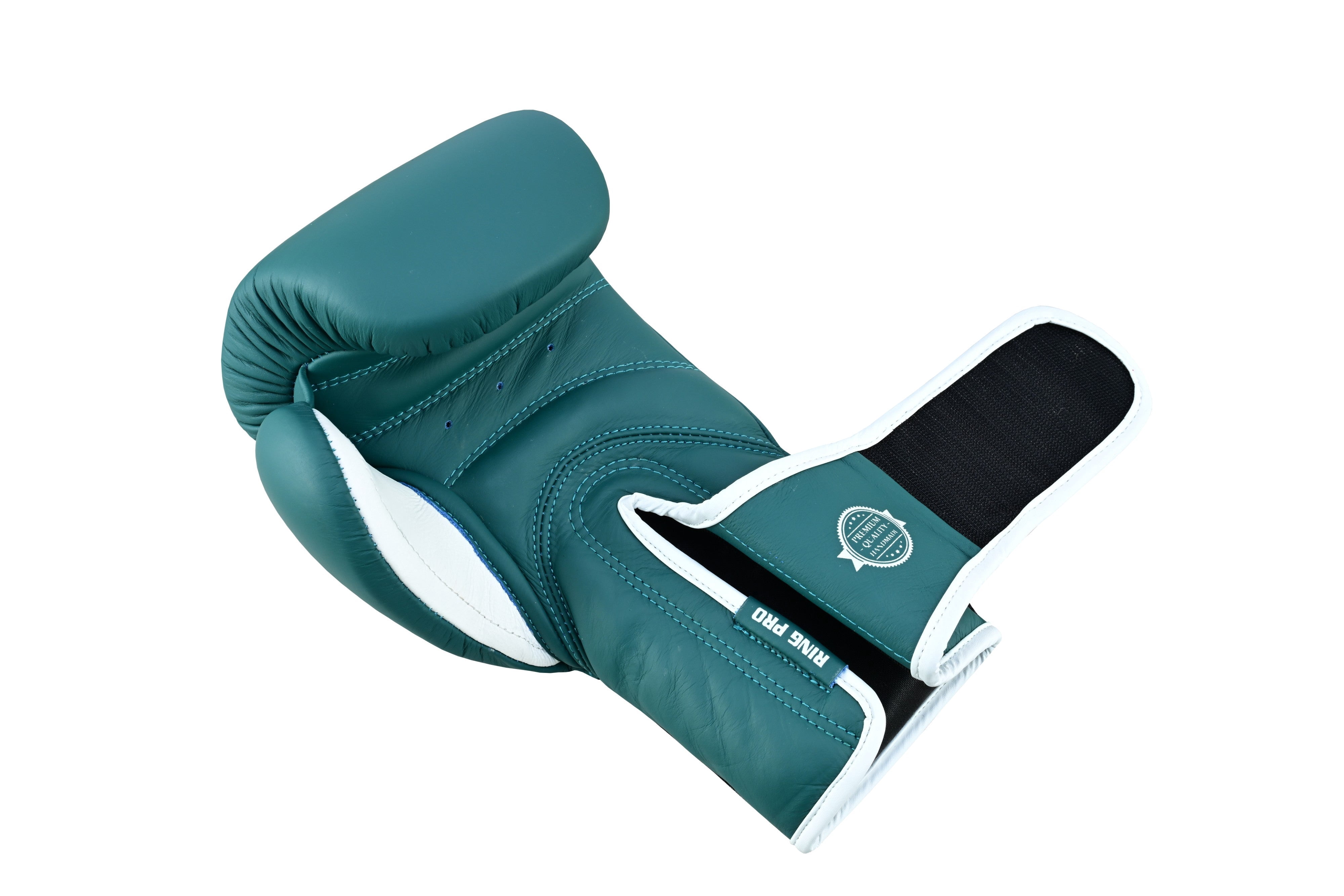 Ring Pro Sports Smash Series Boxing Glove Made of Matte Cowhide Leather for Boxing & MMA - Green 10 oz