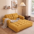 thumbnail image 2 of Leumius 2 Seater Modular Corduroy Sofa with Chaise Lounge,2-in-1 Boneless Convertible Floor Couch,Lazy Double Sofa with Armrest for Living Room Bedroom Apartment Game Guest Room,Yellow, 2 of 11