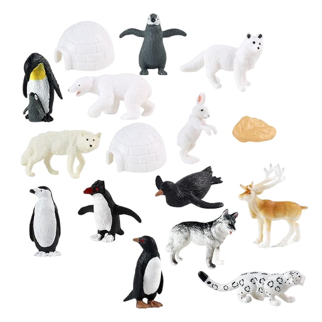 16Pcs Simulation Lifelike Animal Playset Statues Animals Miniature for