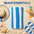 thumbnail image 3 of Unique Bargains Striped Lightweight Quick Dry Absorbent Beach Towel Blue 63" x 31", 3 of 7