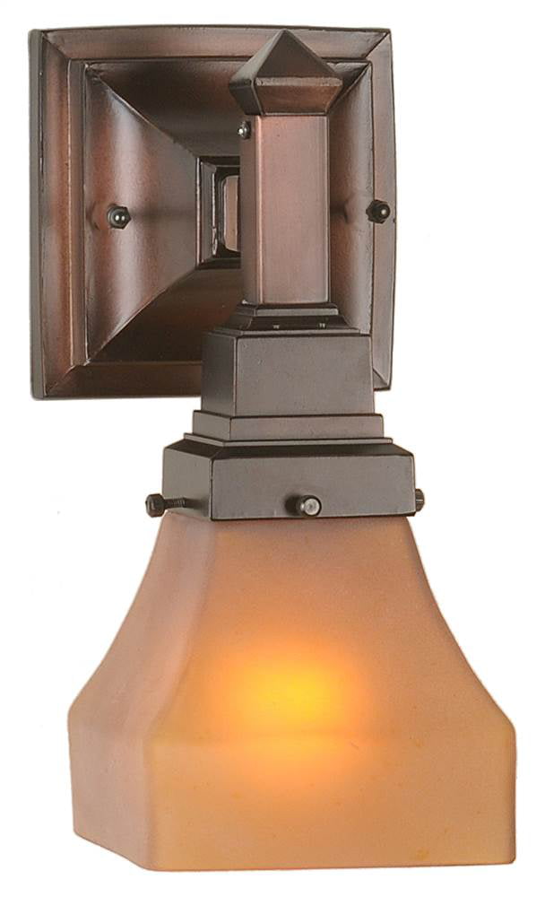 5"W Bungalow Frosted Amber Wall Sconce