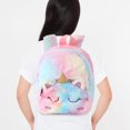 thumbnail image 4 of Unicornio de dibujos animados Mochila escolar de felpa para niños Mochila casual para niñas lindas (rosa), 4 of 5