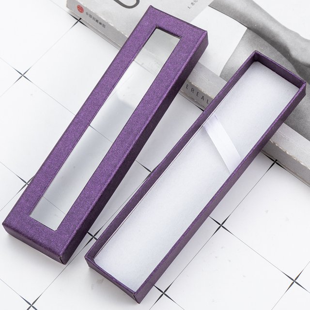 Caja de bolígrafos, embalaje de regalo, cubierta de papel de cielo y tierra, caja de cuentas de un solo bolígrafo, caja de bolígrafos con ventana transparente creativa