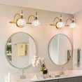 thumbnail image 3 of LovingAHome 2-Light Vintage Crystal Wall Lights, Gold Bathroom Vanity Light Fixtures Wall Sconce, 3 of 7