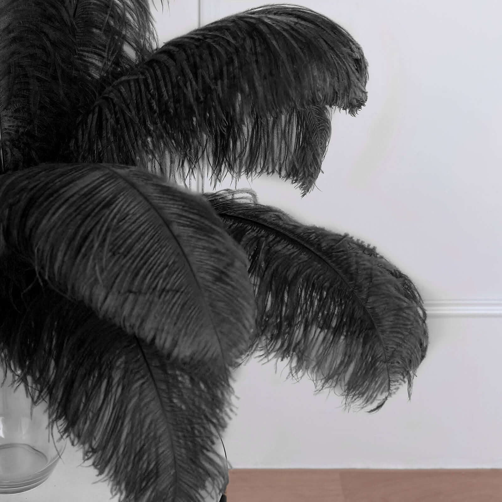Efavormart 12 RARE 24"-26" Ostrich Plume Feathers For Wedding Birthday Party Dance Banquet Event Decoration - Black