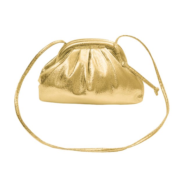 Bolso de noche para mujer PU plisado de alta capacidad para asistir a banquetes (Oro) Ehuebsd Para Estrenar
