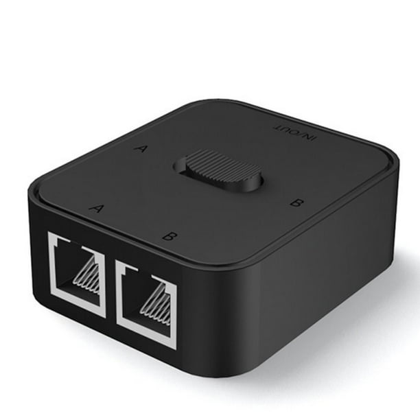 2 Ports 2 in 1 Out 1 in 2 Out Connector RJ45 CAT6 Network Switch Box