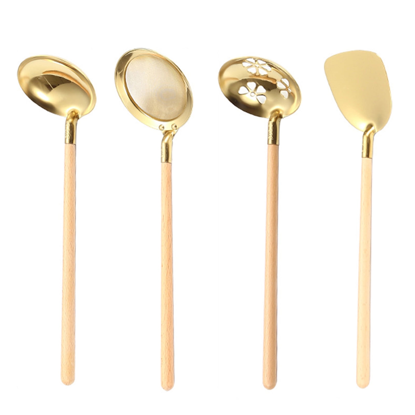 Notime Stainless Steel Cooking Utensils for Modern Cooking and Serving Ladle Skimmer Spatula