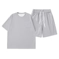 thumbnail image 2 of lnmuld Boys Casual 2 Piece Outfit Short Sleeve Pocket Tee & Shorts Set for Athletic Play Size:10-11 Years, 2 of 4