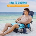 thumbnail image 2 of UMINEUX Low Beach Chairs for Adults, Folding Portable Lightweight Chair with Cup Holder, Nvay Blue, 2 of 8