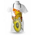 thumbnail image 3 of Dragon Apron Legendary Creature with Royal Shield Hero Knight Medieval Times Print, Unisex Kitchen Bib Apron with Adjustable Neck for Cooking Baking Gardening, Marigold Pistachio Green, by Ambesonne, 3 of 3