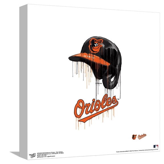 Gallery Pops MLB Baltimore Orioles - Drip Helmet Canvas Wall Art, Unframed Version, 12" x 12"