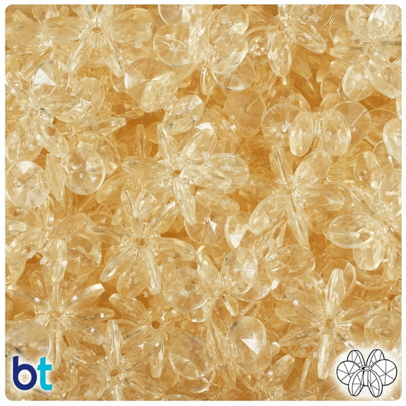 BeadTin Champagne Transparent 18mm SunBurst Craft Beads (135pcs)