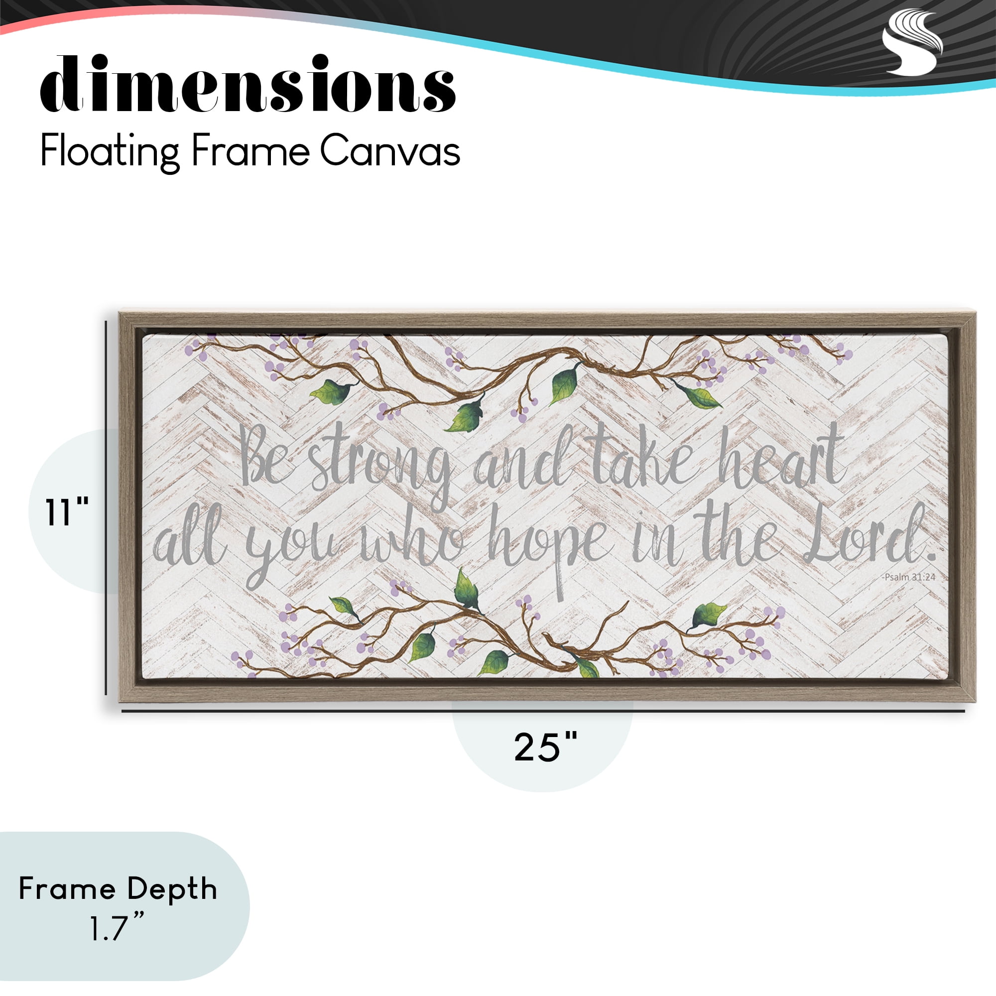 Stupell Industries All You Who Hope Brown Framed Floater Canvas Wall Art, design by Elizabeth Medley