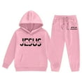 thumbnail image 5 of Boys Girls Sweatsuit Set 2PC Long Sleeve Pink Tracksuit Hoodie and Sweatpants Warm Fall Winter Clothes Boys Girls Jogger Set 6-7 Years, 5 of 5