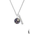 thumbnail image 2 of Delight Jewelry Silvertone Domed To the Moon Rocket Silvertone Guardian Angel Bar Charm Necklace, 23", 2 of 4