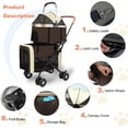 thumbnail image 4 of MINGYI 3-in-1Double Pet Stroller,Foldable Portable Pet Travel Strolling Cart for Medium Small Dogs Cats, up to 50lbs(Brown), 4 of 9
