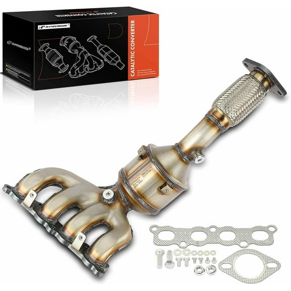 A-Premium Front Exhaust Manifold Catalytic Converter Kit Direct-Fit Compatible with Ford Fiesta 2011-2019, 1.6L, EPA Compliant