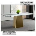 thumbnail image 5 of LeisureMod Modern Quinix 55" Rectangular Dining Table for 4 to 8 People with Sintered Stone Top and Gold Stainless Steel Base in Medium Grey, 5 of 11