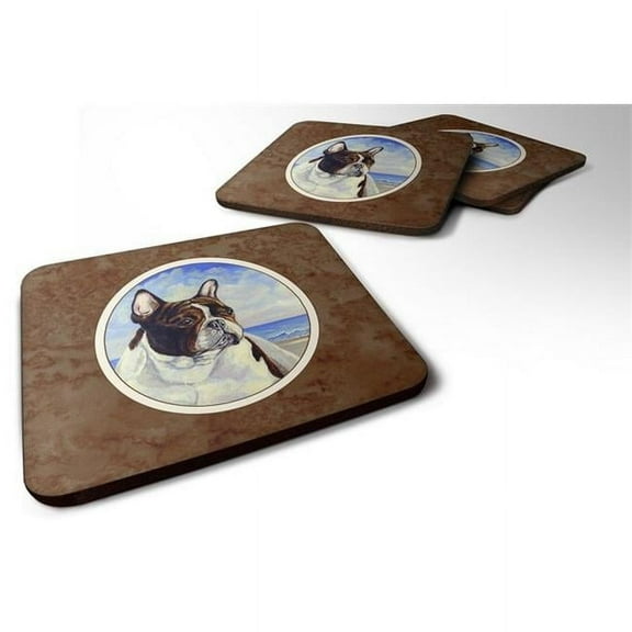 French Bulldog at the Beach Foam Coaster, Set of 4