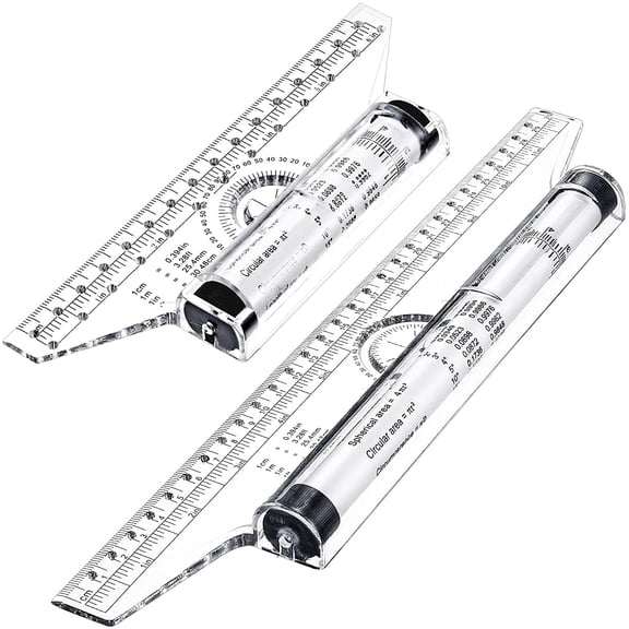 Plastic Parallel Rolling Ruler - Multifunctional Measuring Tool for Drawing, Design, Office Drafting, Architecture & Math（6inch、12inch）