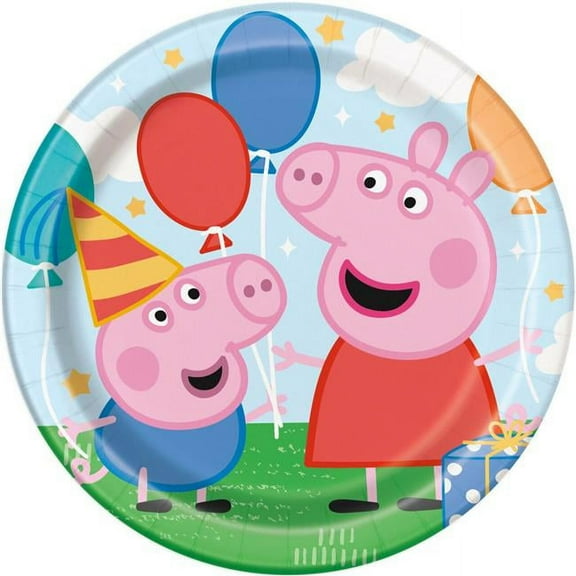 Unique 30382040 9 in. Peppa Pig Dessert Plates - 8 Count