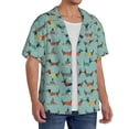 thumbnail image 2 of Fotbe winter ski Dachshund Camisa Estampada de Manga Corta para Hombre, Casual de Verano, Estilo Playero, Sin Arrugas-XX-Large, 2 of 5