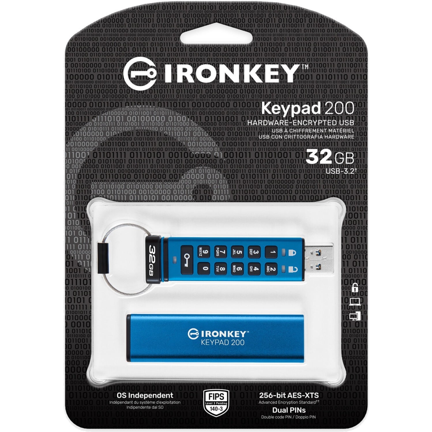 IronKey Keypad 200 32GB USB 3.2 (Gen 1) Type A Flash Drive