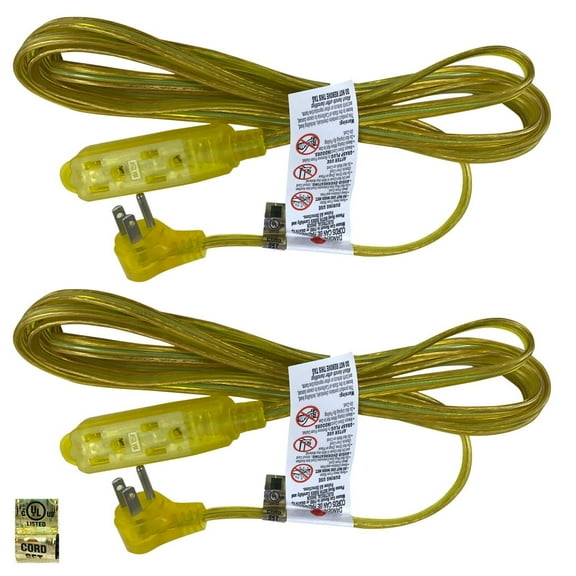 Royal Designs  Clear Gold 8 Foot Indoor/Outdoor Extension Cord, Set of 2