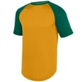 thumbnail image 6 of Augusta Sportswear M Boys WICKING SHORT SLEEVE BASEBALL JERSEY Gold/Dark Green 1509, 6 of 6