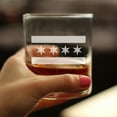 thumbnail image 3 of Bevvee Whiskey Rocks Glass 10.25 oz Flag Of Chicago Gifts for Chicago Enthusiasts Glassware & Drinkware, 3 of 4