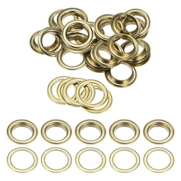 Uxcell 20 Sets Grommets Eyelets with Washers 1" Iron Grommet Tool Kit, Gold Tone