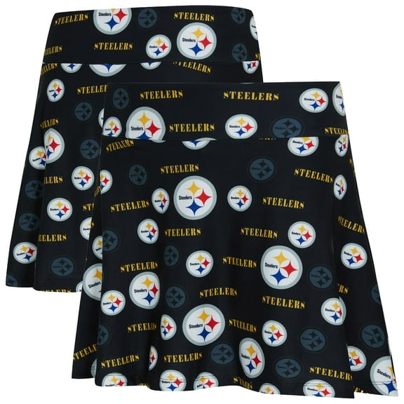 Women's Concepts Sport Black Pittsburgh Steelers Mosaic Allover Print Skort