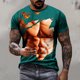 thumbnail image 2 of Camisetas de Manga Larga de los Hombres Casual Muscle Print Graphic Tee, Camiseta de Cuello de Tripulación de Manga Corta para las Vacaciones Diarias, 2 of 9