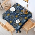 thumbnail image 2 of Blue Sun Moon Star Pattern Square Tablecloth,Waterproof Square Table Cover,Wipeable Spillproof Washable Table Cover for Home Kitchen Party Decor 60"x60"(152x152cm), 2 of 6