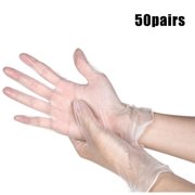 50 Pairs Disposable PVC Waterproof Gloves for Household Cleaning Baking Oil-proof Transparent New Kitchen Bar Supplies