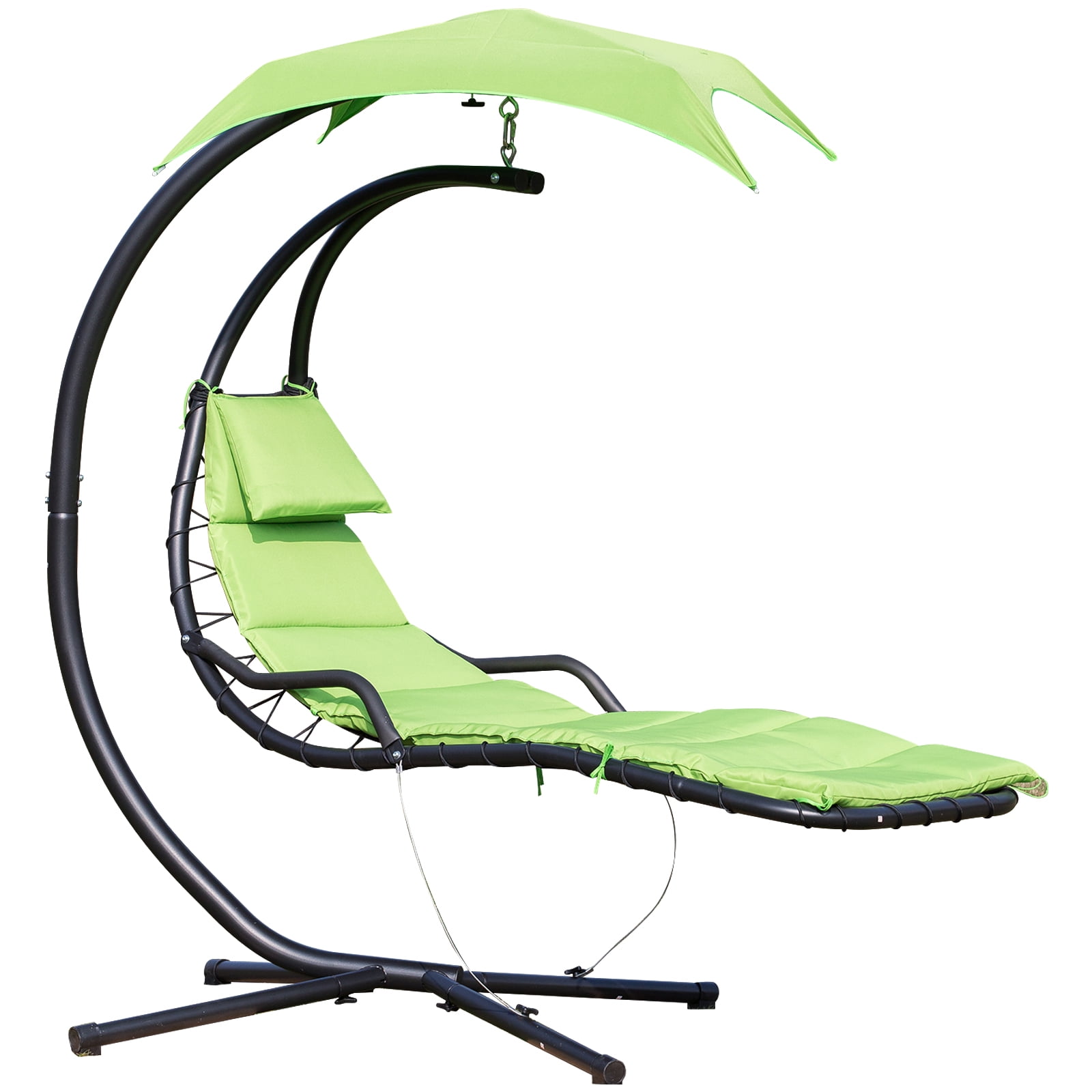 Outsunny Floating Chaise Lounge Outdoor Porch Swing Chair Hanging