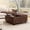 Brown, variant on Large Square Storage Stool with Two Storage Doors, PU Leather Storage Ottoman for Living Room, Black