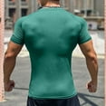 thumbnail image 4 of fatyb Mens Muscle Workout T Shirt Casual Short Sleeve Athletic Bodybuilding Basic Tee Tops Activewear, 4 of 5