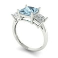 thumbnail image 2 of Clara Pucci 14K White Gold 2.5ct Aquamarine Three-Stone Ring for Women, 2 of 8