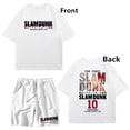 thumbnail image 3 of Chándal con estampado de Slam Dunk para hombre, camiseta de Anime japonés, pantalones cortos, conjunto de 2 piezas, traje informal de verano para exteriores, Manga corta, ropa de calle, 3 of 4