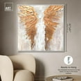 thumbnail image 5 of Golden Wings Canvas Elegant White Gold Wall Art by Art Remedy, White Frame, 40" x 40", 5 of 7
