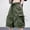 Green, variant on Baggy Cargo Shorts for Men Elastic Waist Loose Fit Cotton Twill Below Knee Long Shorts with Big Pockets Big and Tall Size M-4XL Black