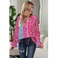 thumbnail image 2 of ABPHQTO Blusa de mujer con cuello dividido y estampado de rosas, 2 of 5
