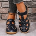 thumbnail image 5 of Navy Women Spring Summer Sandals Wedge Heels Beach Pu Upper Casual Outdoor Comfortable, 5 of 9