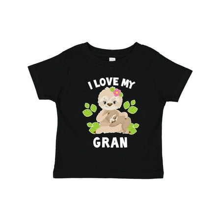 

Inktastic Cute Sloth I Love My Gran with Green Leaves Gift Toddler Boy or Toddler Girl T-Shirt