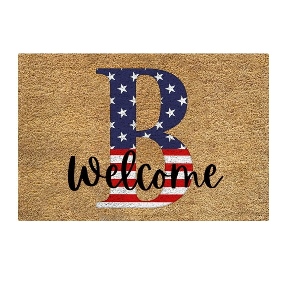 Funny Cute Letter "B" Doormat Welcome Door Mat Coir Doormats Outdoor Patriotic 4th of July Doormat Entrance Mats for Home Indoor Funny Welcome mat Outdoor Mats for Entrance High Traffic Areas Entry