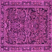 Ahgly Company Indoor Square Persian Pink Traditional Area Rugs, 8' Square