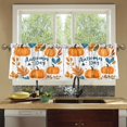 thumbnail image 4 of Yayeee Kitchen Curtains Tier Set of 2 Light Filtering 57"x24" Over Sink Window Panels, Pumpkins Pattern, 4 of 7