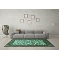 thumbnail image 3 of Ahgly Company Indoor Round Persian Turquoise Blue Traditional Area Rugs, 3' Round, 3 of 4